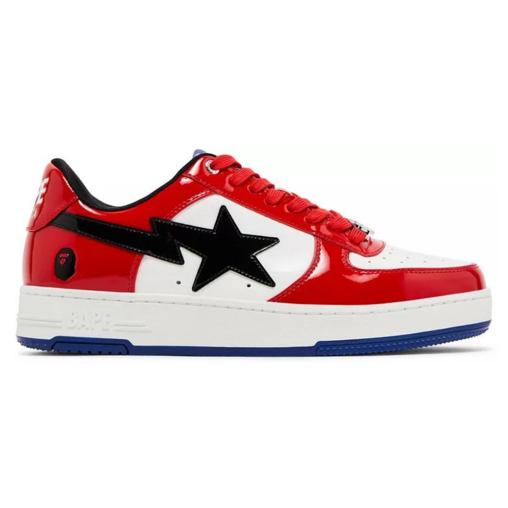 Bape Bape Sta Red & White Sneakers