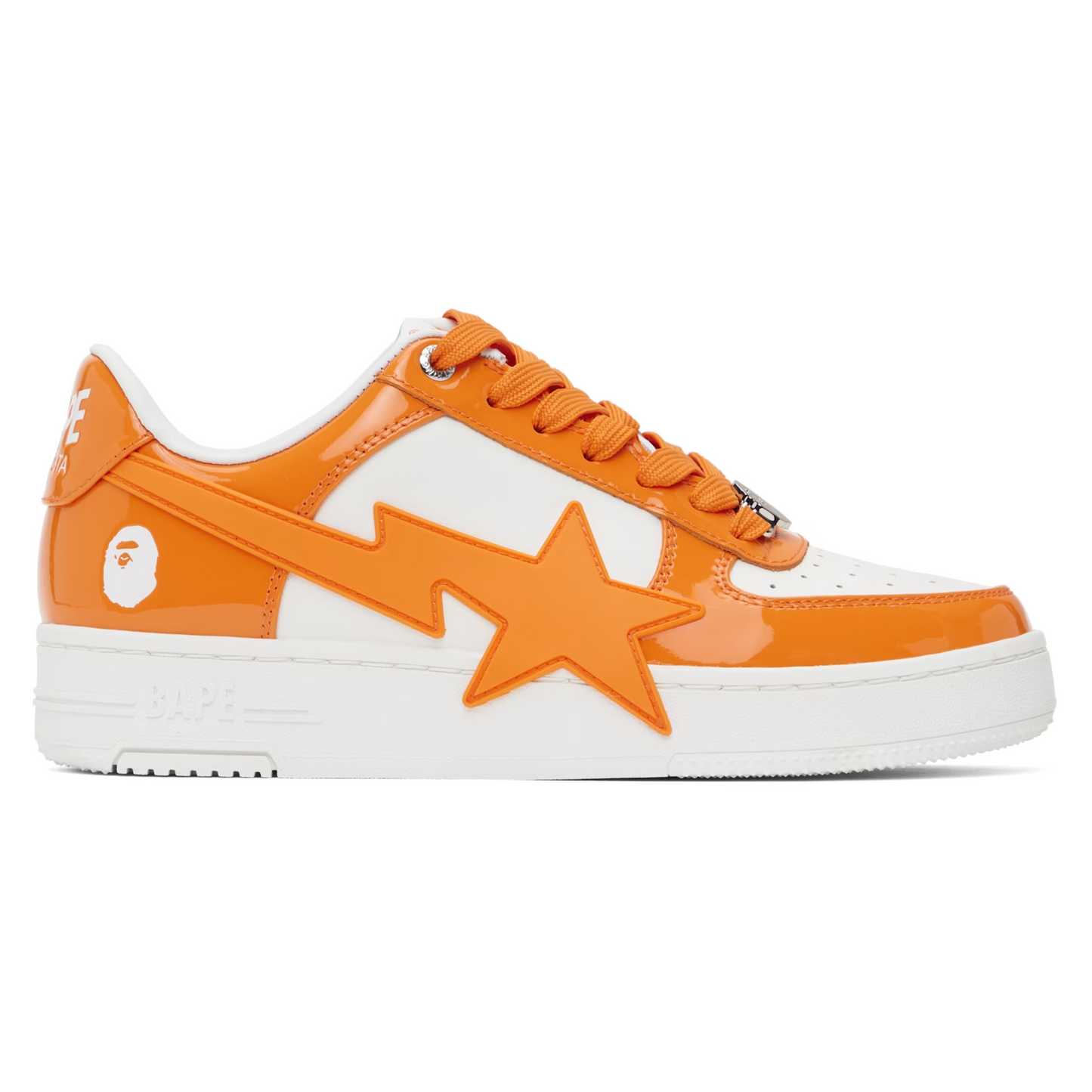 Bape Bape Sta White & Orange Sneakers