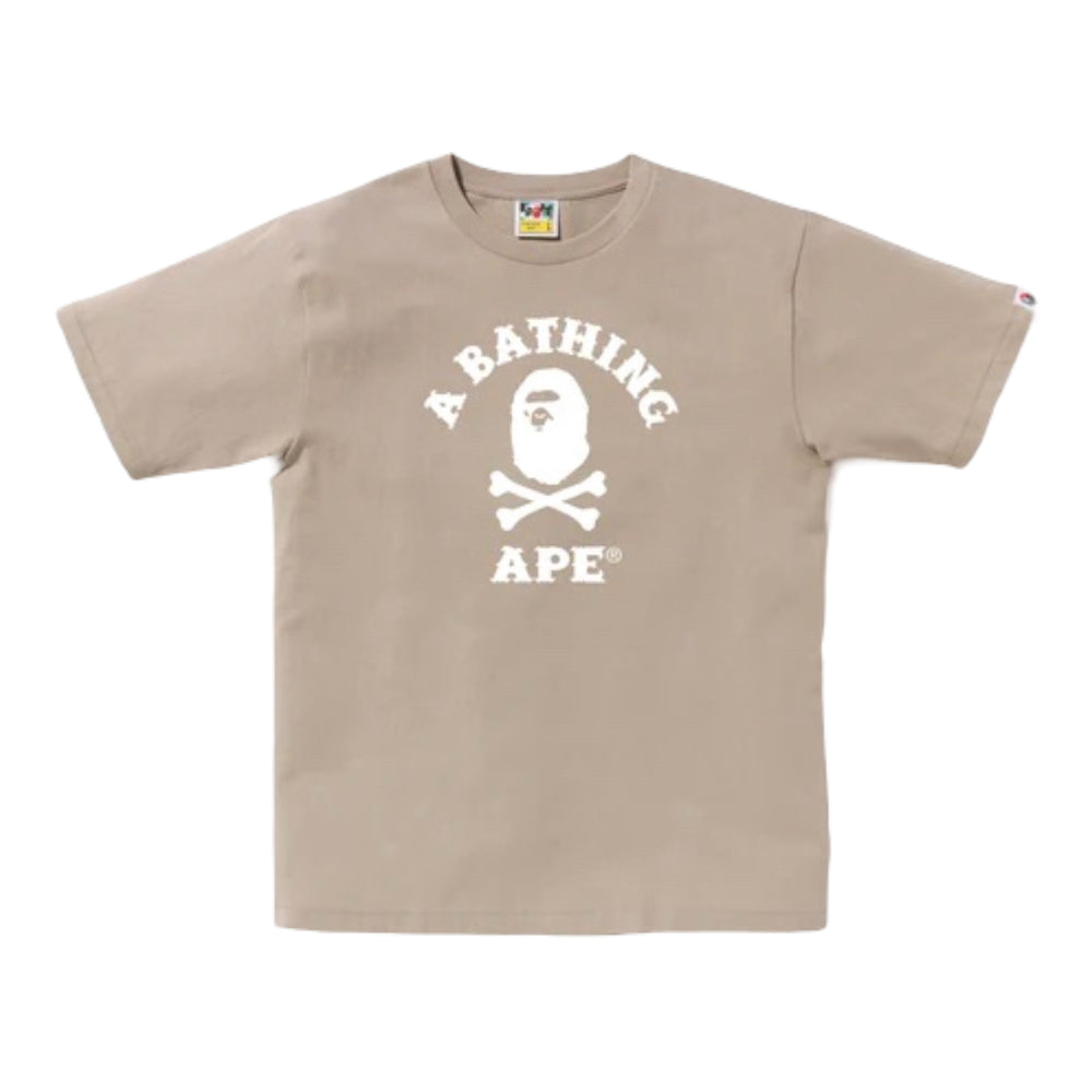 Bathing Ape Crossbone College Beige Tee