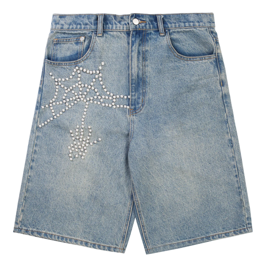 Boredom Kills BK Spider Indigo Denim Shorts