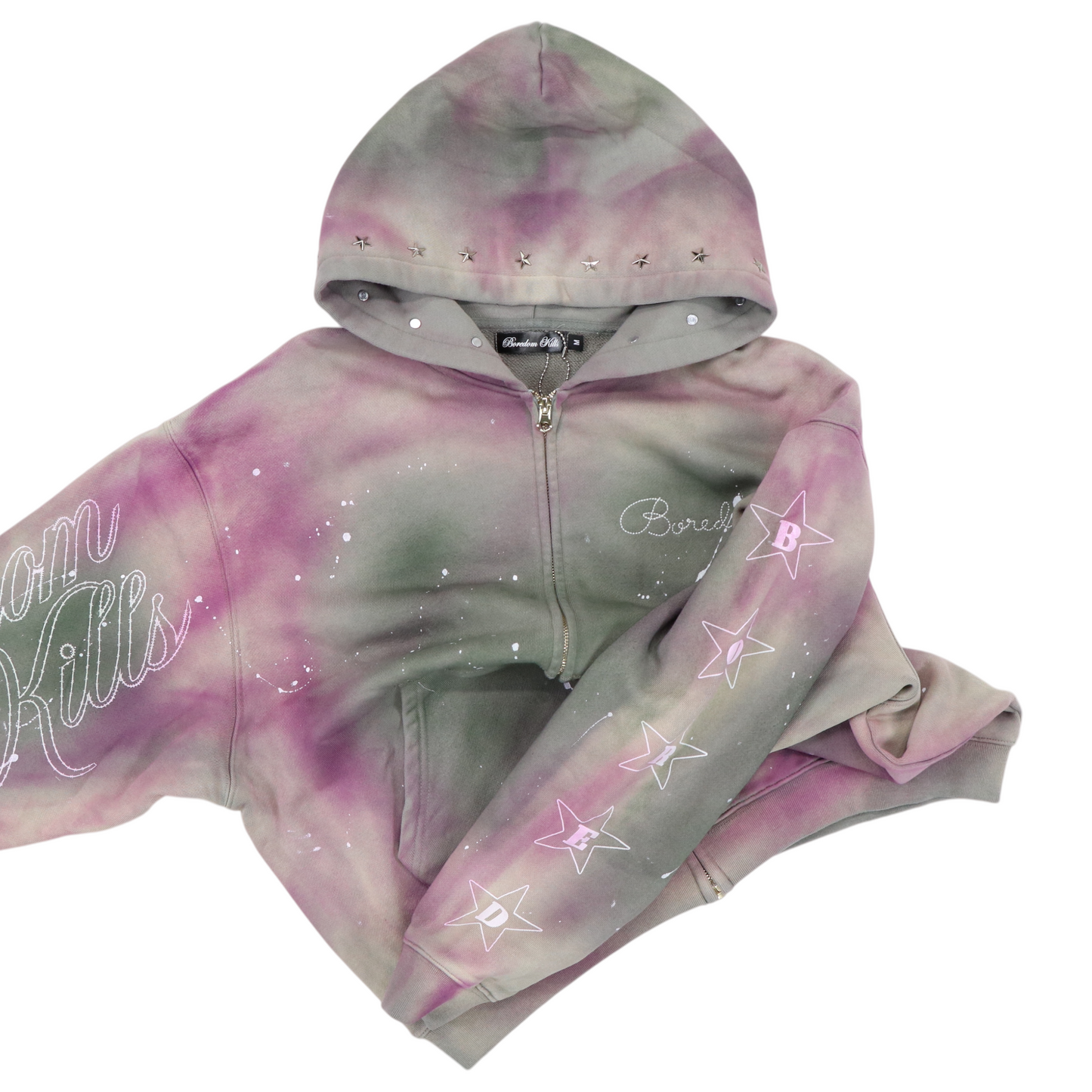 Boredom Kills Spray Paint Zip Up Hoodie