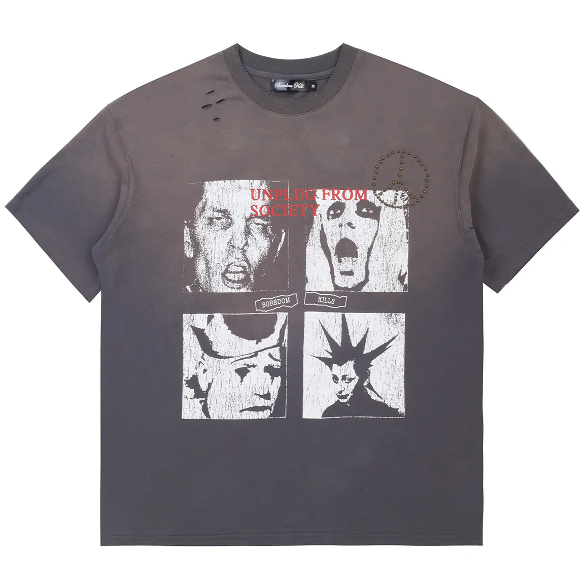 Boredom Kills Studded Unplug Black Tee