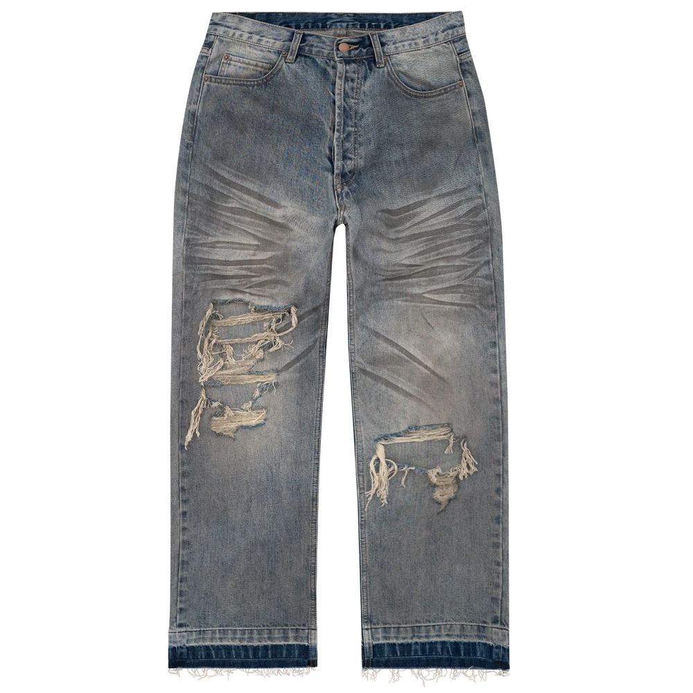 Bravest Studios Dirty Wash Blue Denim Pants
