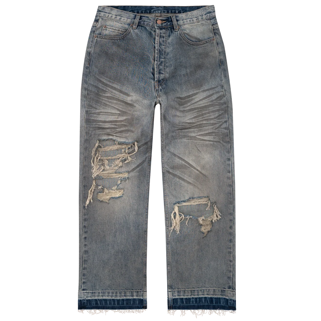 Bravest Studios Dirty Wash Blue Denim Pants