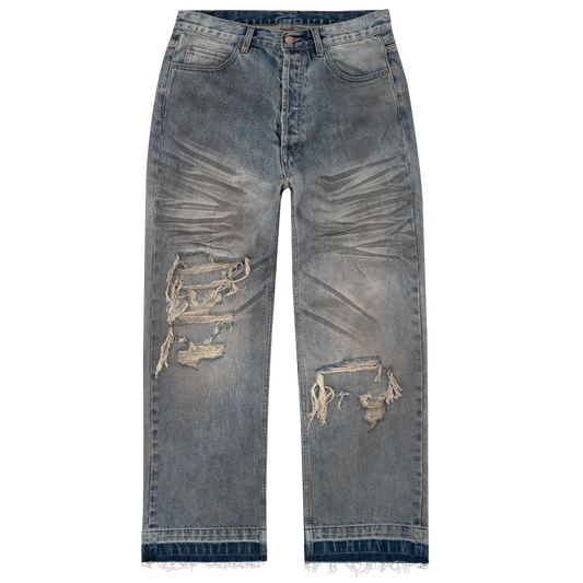 Bravest Studios Dirty Wash Blue Denim Pants