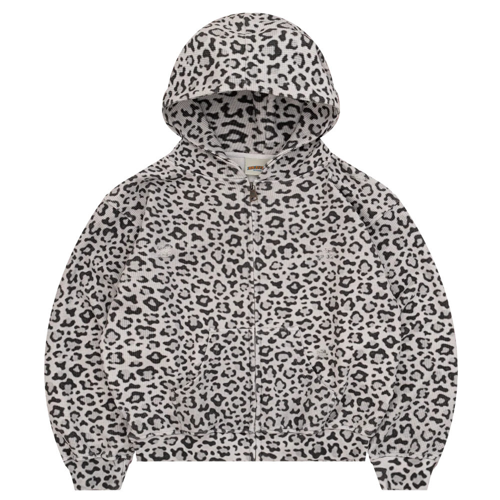 Bravest Studios Leopard Thermal Zip Up Hoodie