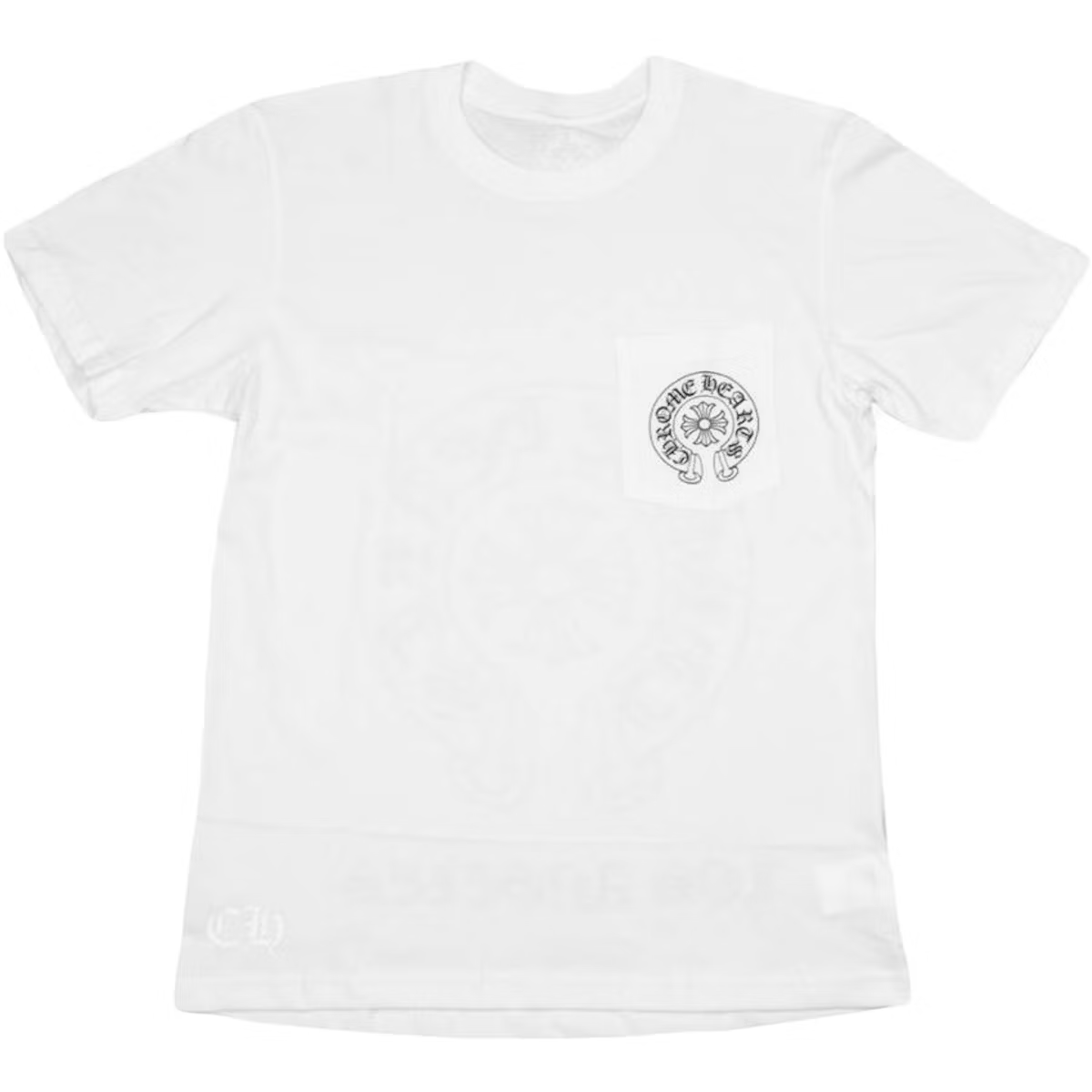 Chrome Hearts Horse Shoe Logo White Pocket Tee