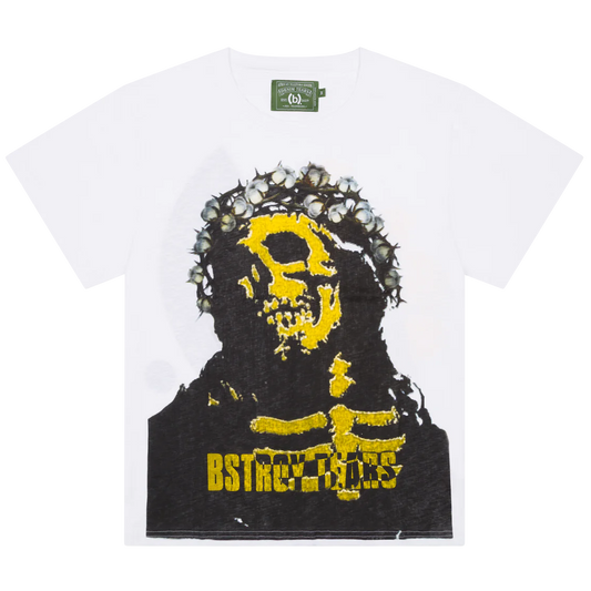 Denim Tears Bstroy Tears Crown Made Of Cotton White Tee