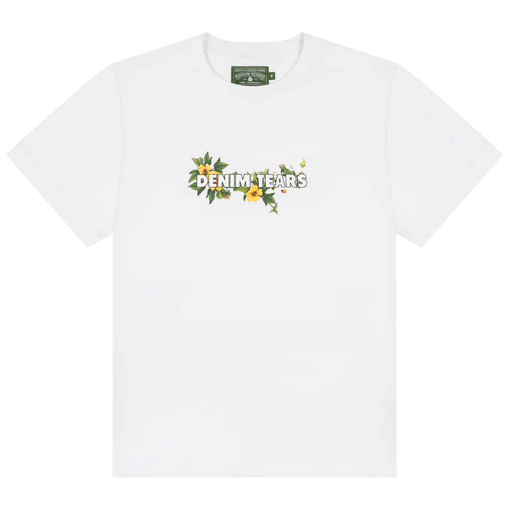 Denim Tears Cotton Floral Logo White Tee