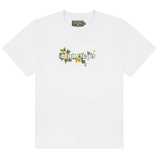 Denim Tears Cotton Floral Logo White Tee