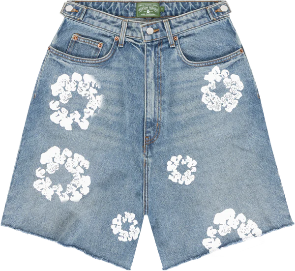 Denim Tears The Cotton Wreath Light Wash Jean Shorts