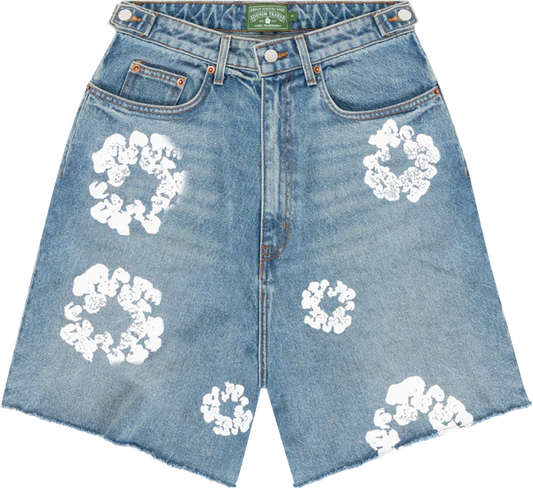 Denim Tears The Cotton Wreath Light Wash Jean Shorts