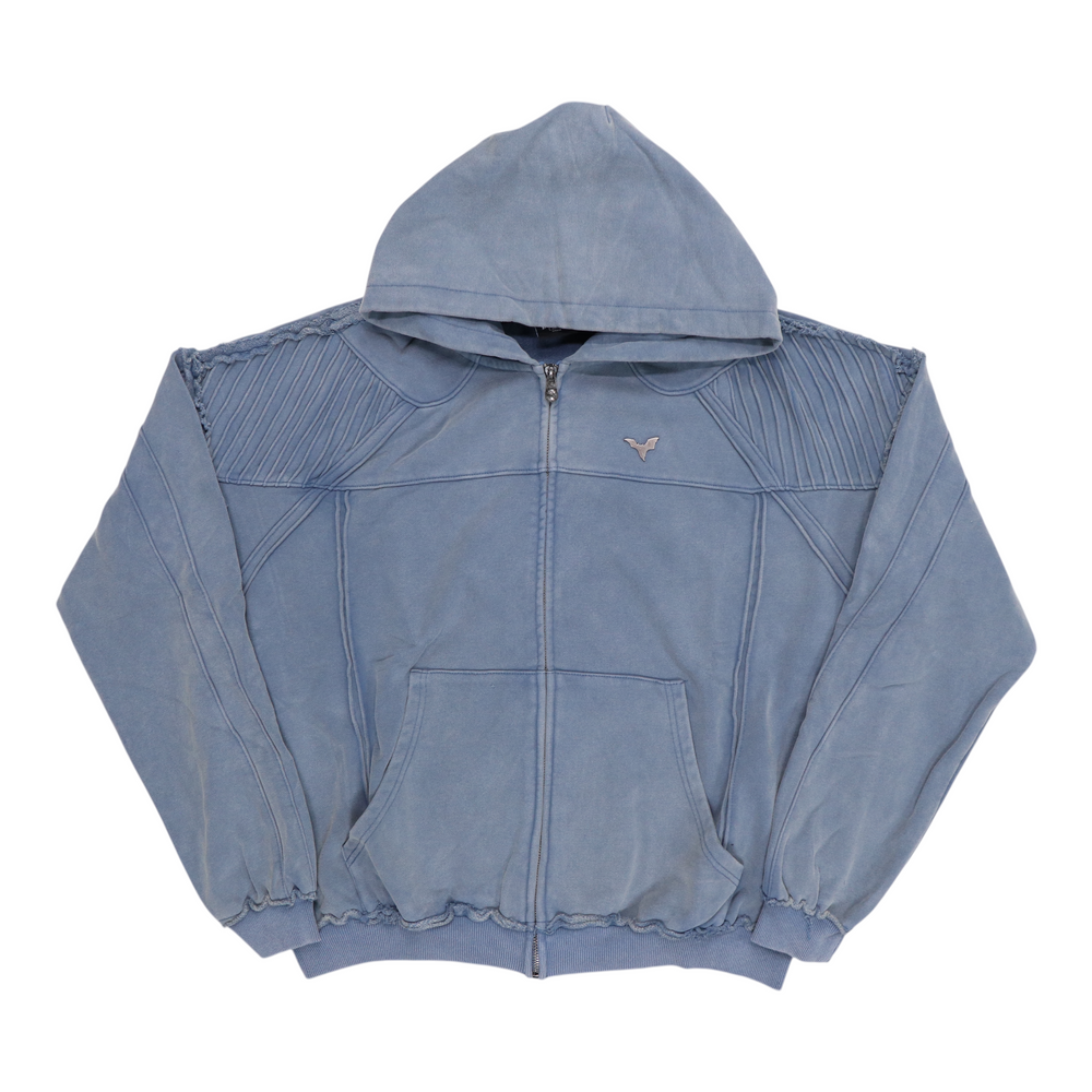 Ditch Biker Flint Blue Zip Up Hoodie