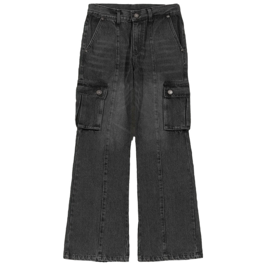 Ditch Black Denim Cargo Pants