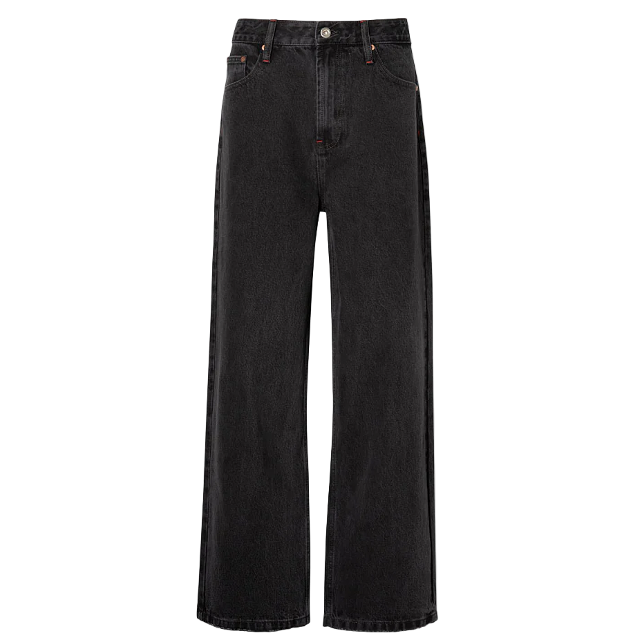 Elwood Baggy Washed Black Denim Pant