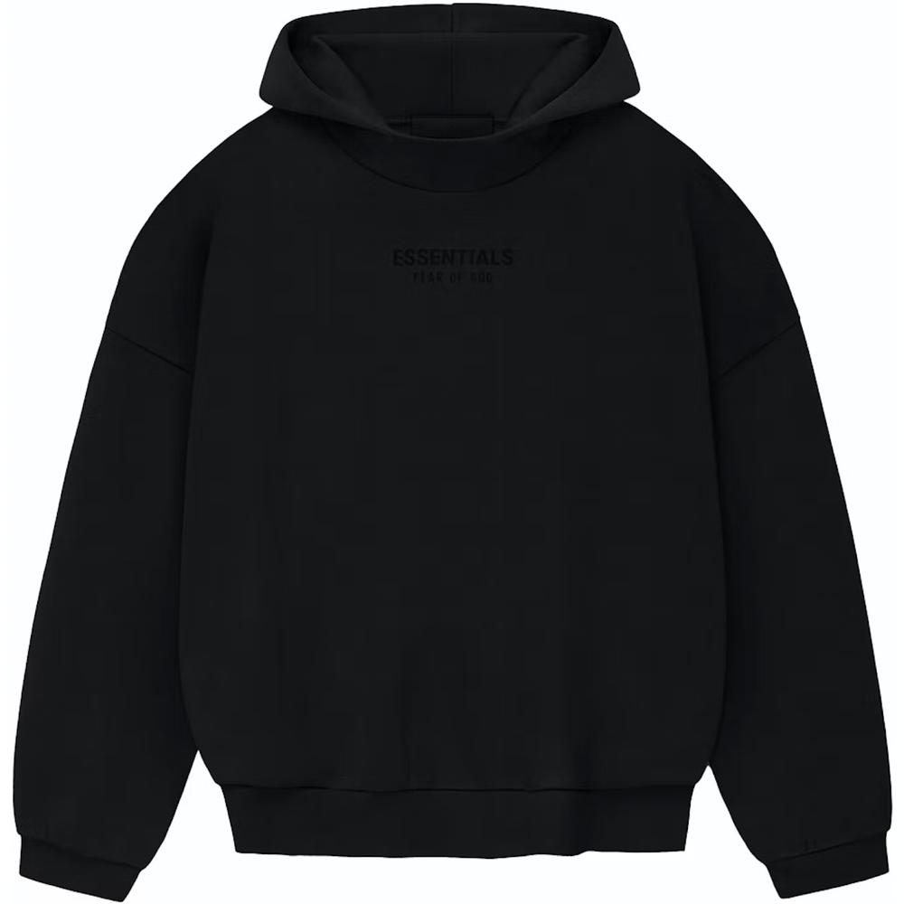 Fear Of God Essentials Jet Black Hoodie