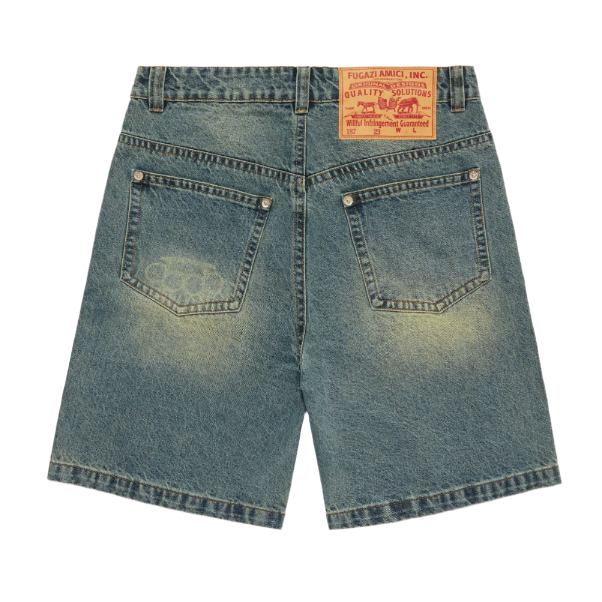 Fugazi Novelty Mud Washed Denim Shorts