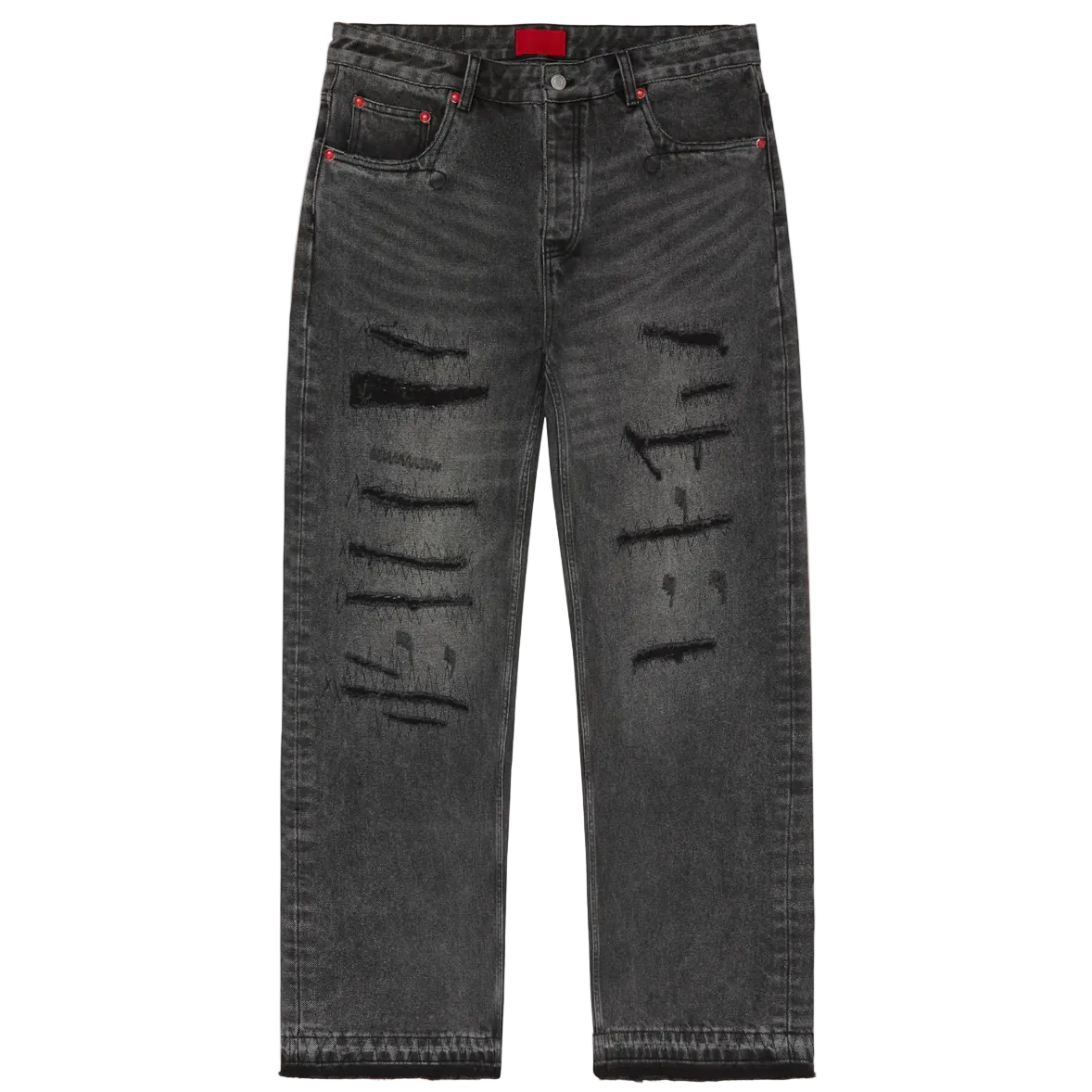 Fugazi Stone Rivet Washed Black Jeans