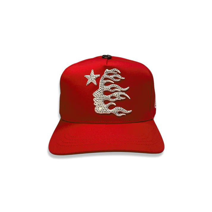 Hellstar Rhinestones Logo Red Snapback