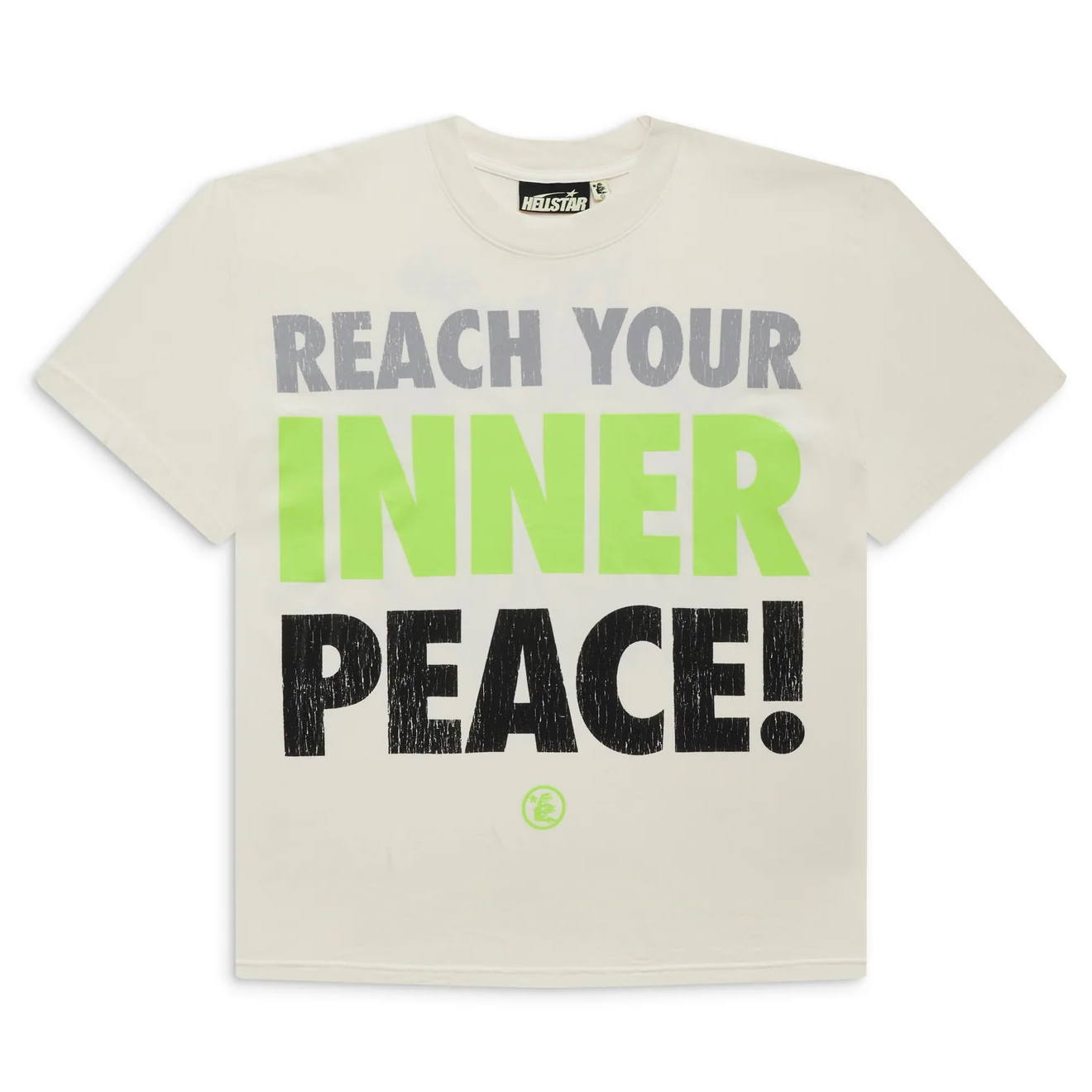 Hellstar Inner Peace White/Green Tee - WyCo Vintage, Kansas City