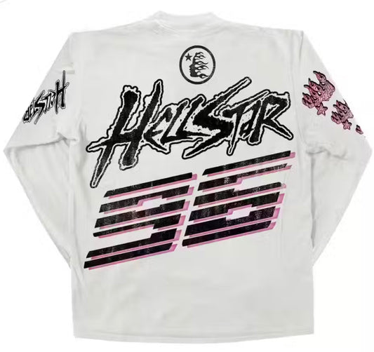 Hellstar Racer L/S White Tee