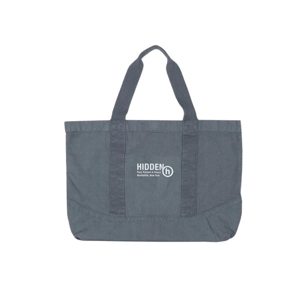 Hidden Stacked Logo Washed Black Tote Bag