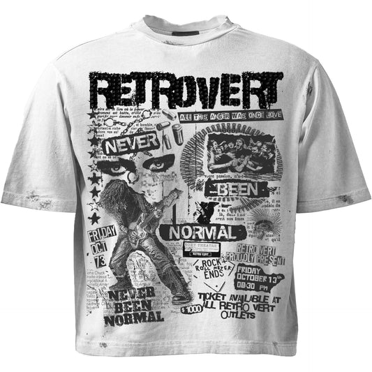 Retrovert Rockstar Rhinestone White Tee