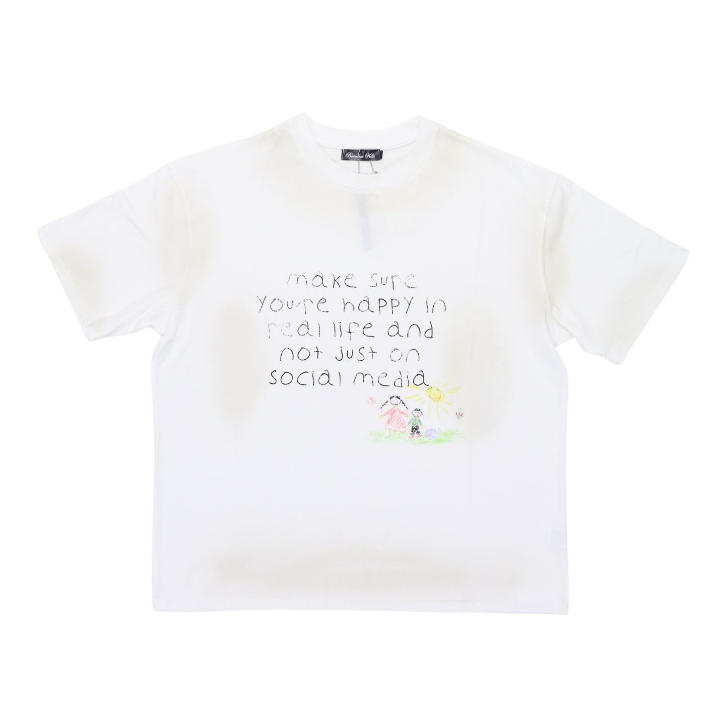 Boredom Kills Happy In Real Life White Tee