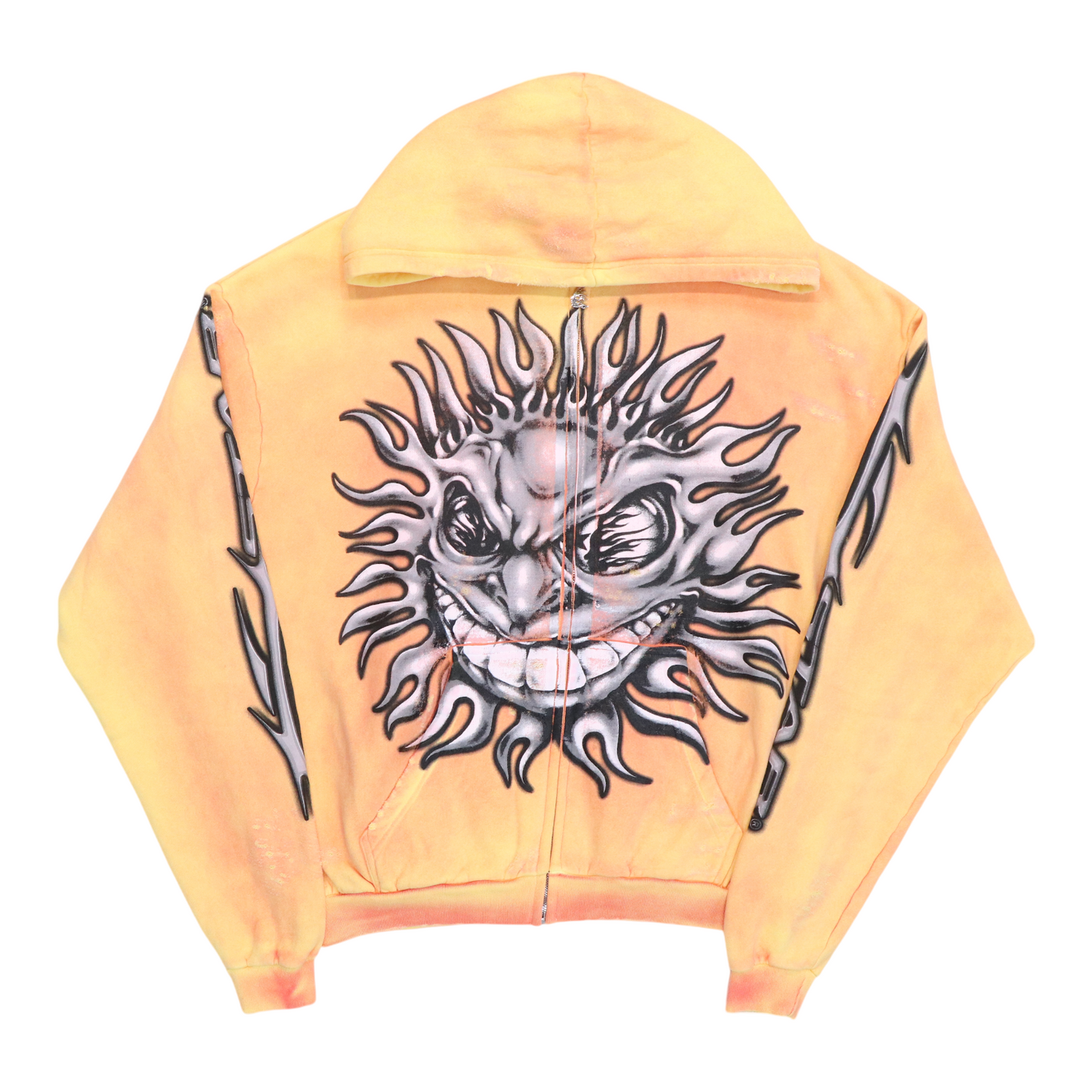 Hellstar x Complexcon Shine Orange Faded Zip Up Hoodie