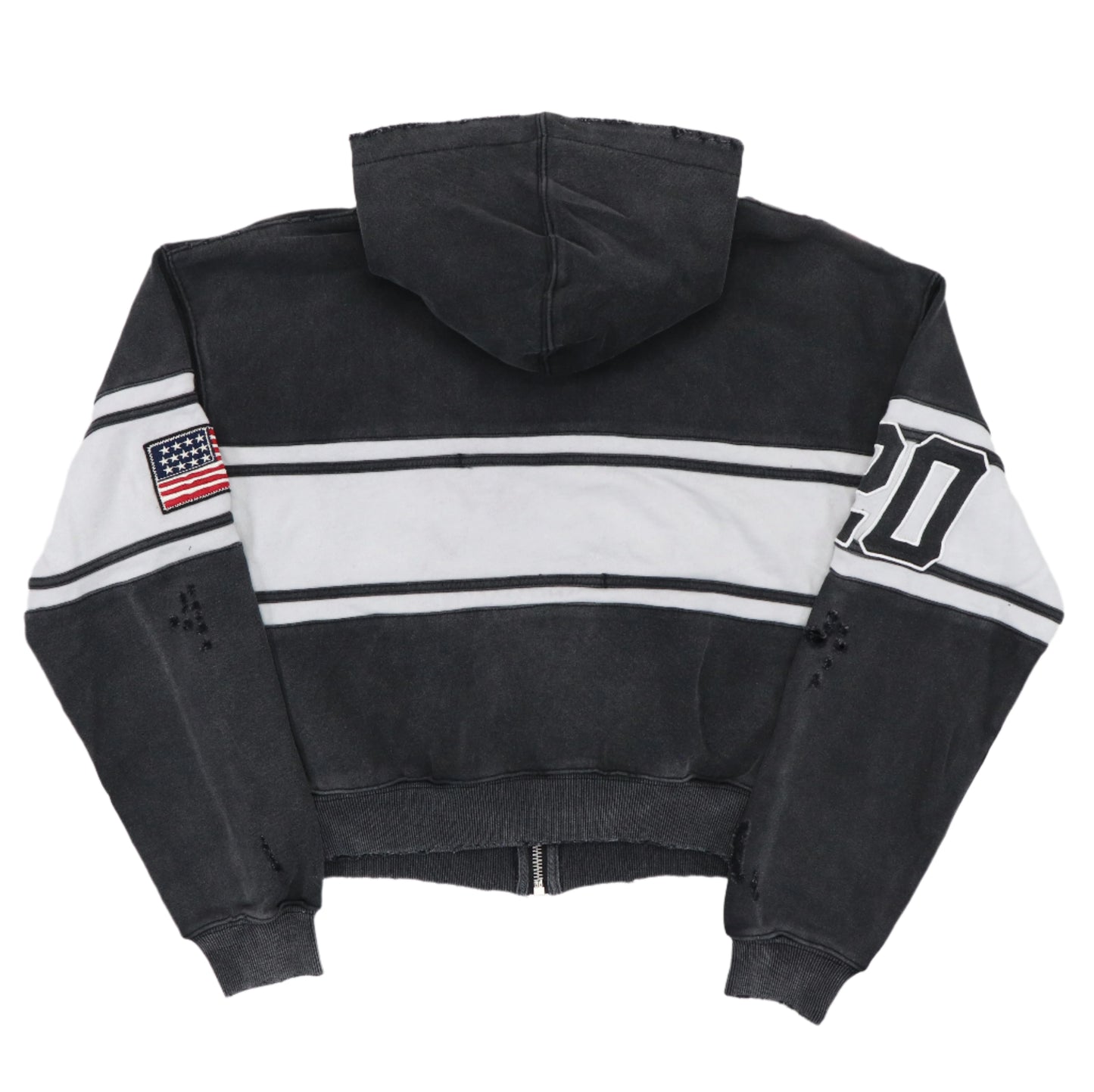 Vale Cursive Black Zip Up Hoodie