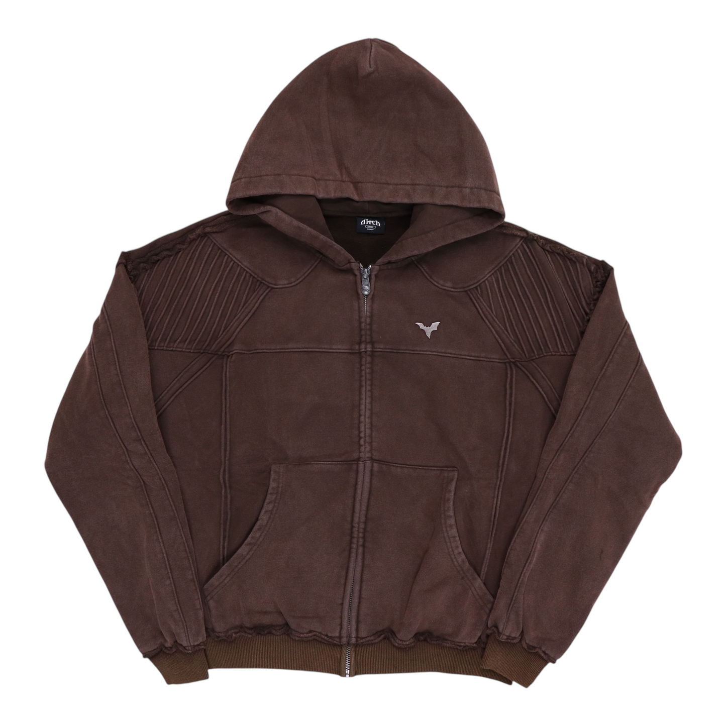 Ditch Biker Mocha Zip Up Hoodie