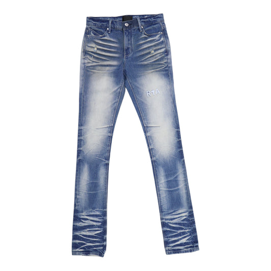 RTA Olivier Stacked Medium Blue Denim Pants