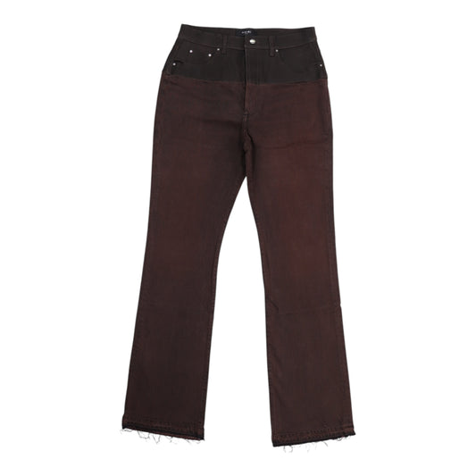 Amiri Hybrid Bootleg Denim / Leather Pants