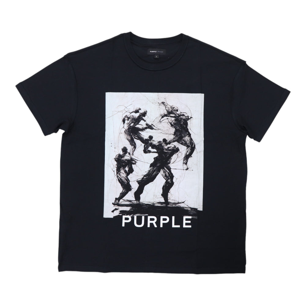 Purple Brand Textured Inside Out Black Tee