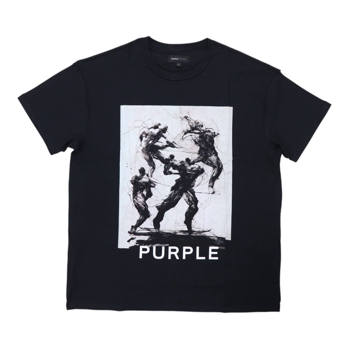 Purple Brand Textured Inside Out Black Tee