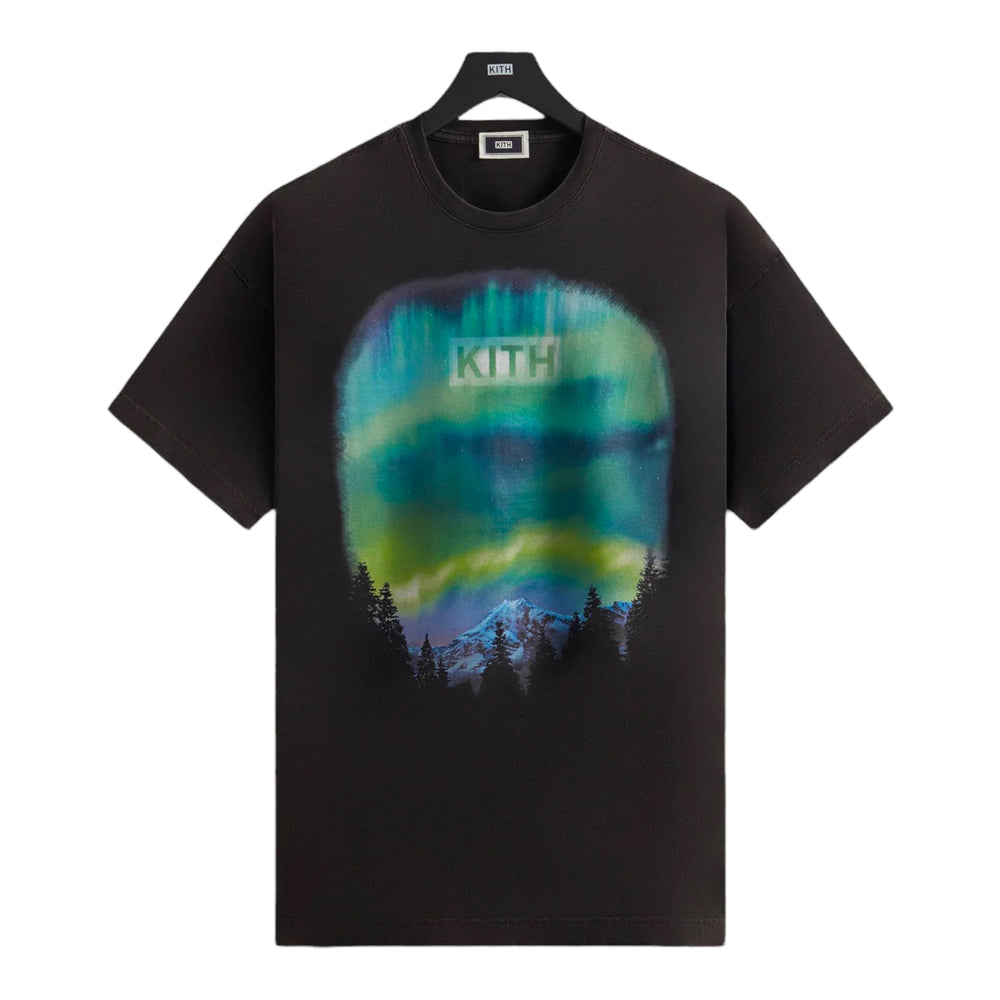 Kith Aurora Classic Logo Black Vintage Tee