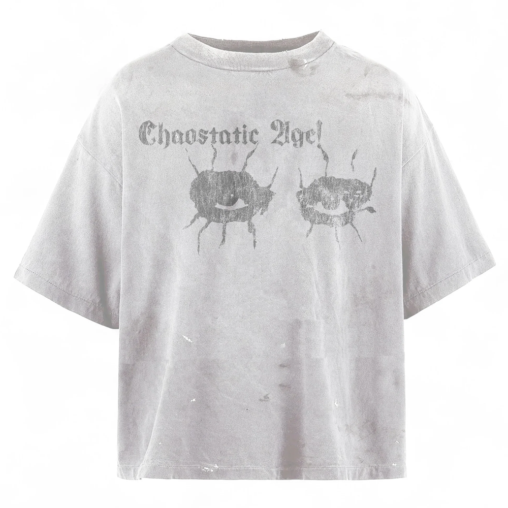 Lost Shdws Chaostatic Age! Distressed White Tee