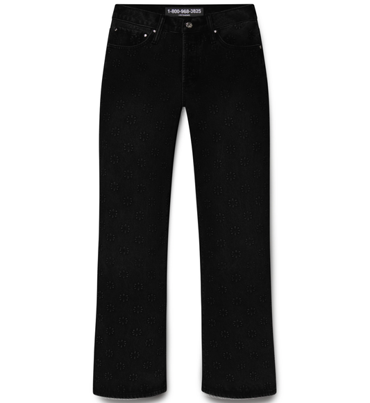 Lost Shdws Embossed Black Denim Pants