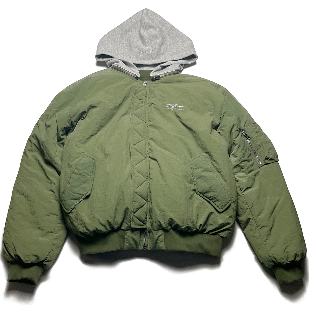 New Day Same Pain Olive Bomber Jacket
