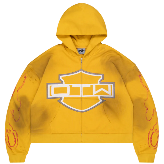OTW Biker Yellow Zip Up Hoodie