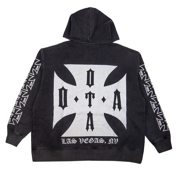 On The Arm Choppa Washed Black Zip Up Hoodie