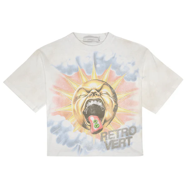 Retro Vert Sun Tongue White Tee