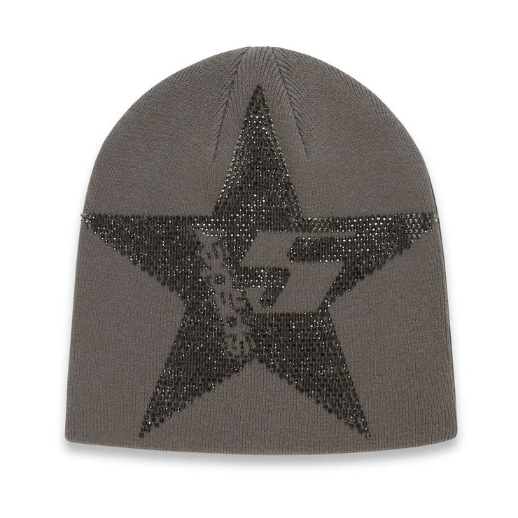 Grey Rhinestone Sp5der Beanie