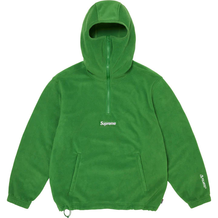 Supreme Polartec Facemask Half Zip Green Hoodie
