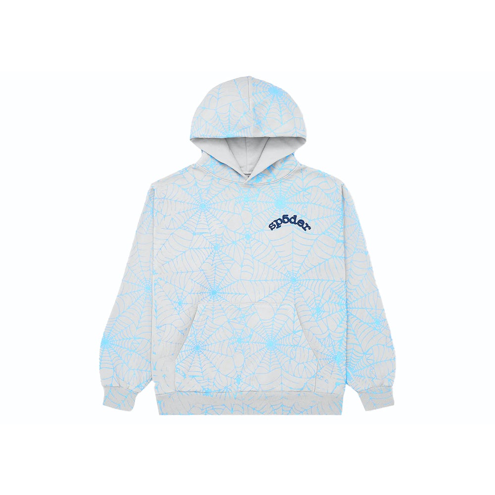 Sp5der AOP Web Heather Grey Hoodie