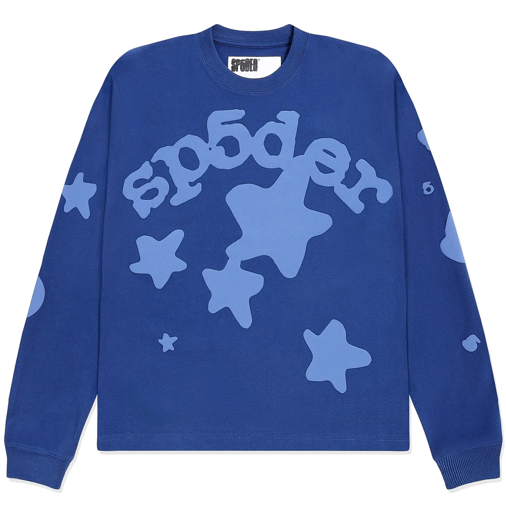 Sp5der Beluga HW Blue Long Sleeve Tee