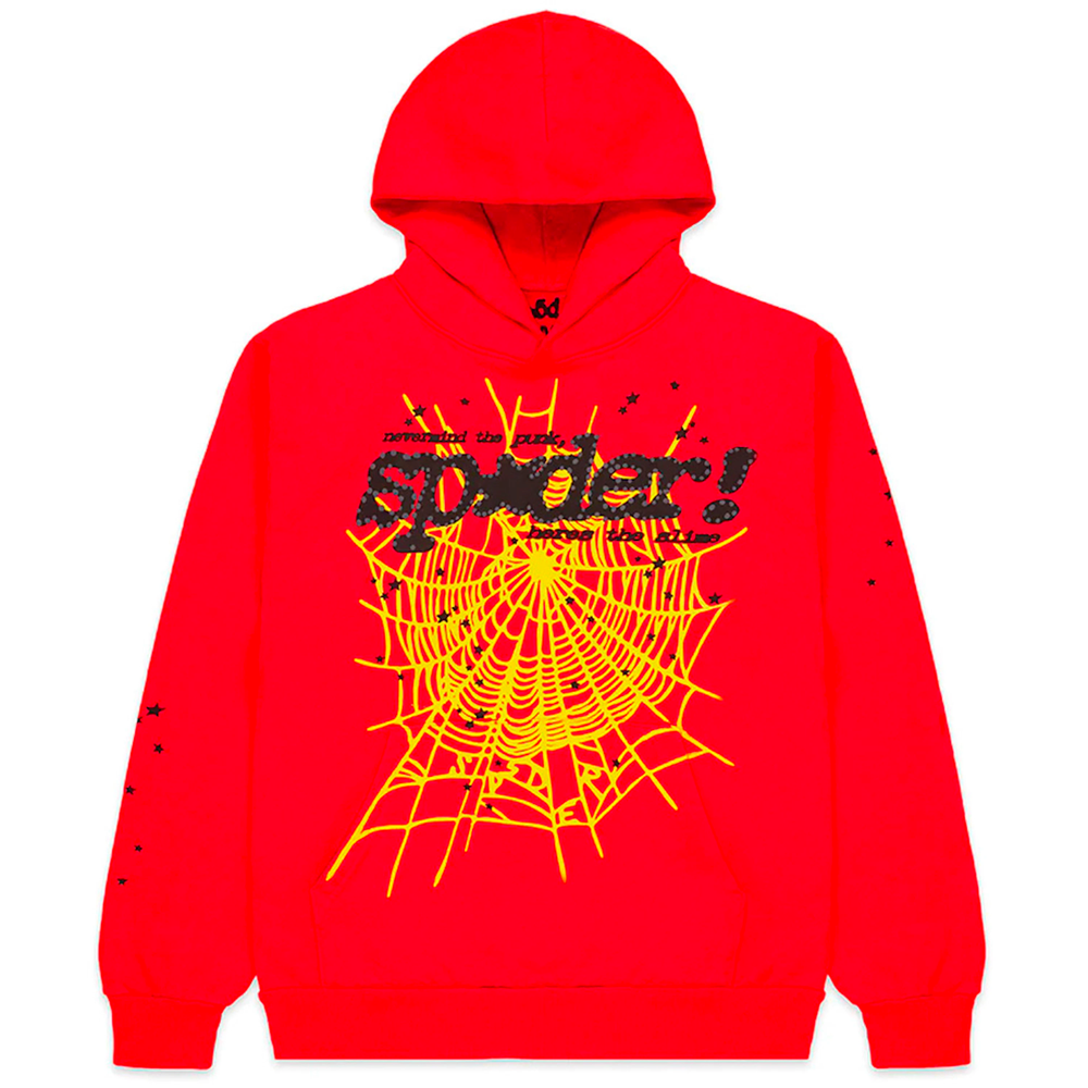 Sp5der Pink V2 Red Hoodie