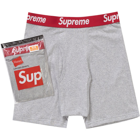Supreme Hanes Heather Grey Boxer Briefs (2 Pack)