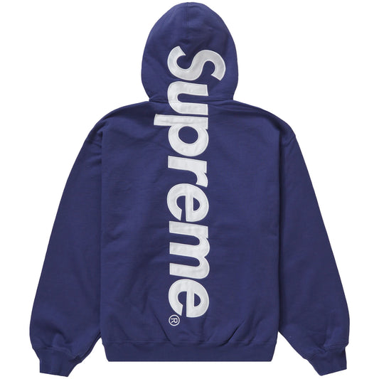 Supreme Satin Appliqué Washed Navy Hoodie