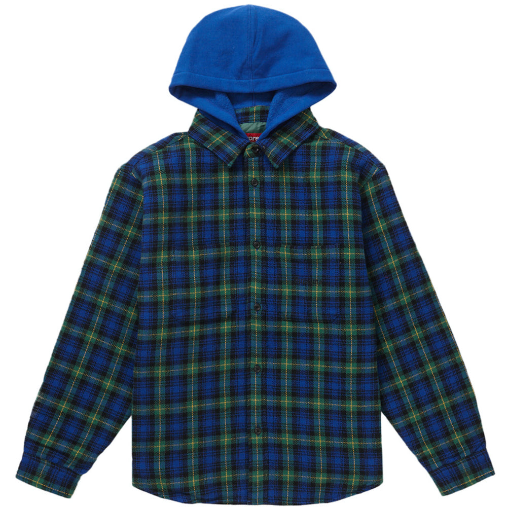 Supreme Tartan Blue Flannel Hoodie